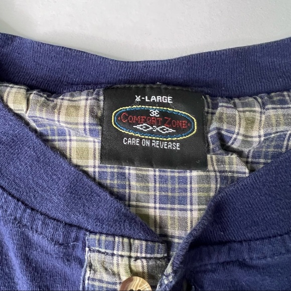 Comfort Zone Shirts Vintage Mens Oversized Navy Blue Henley Top Poshmark